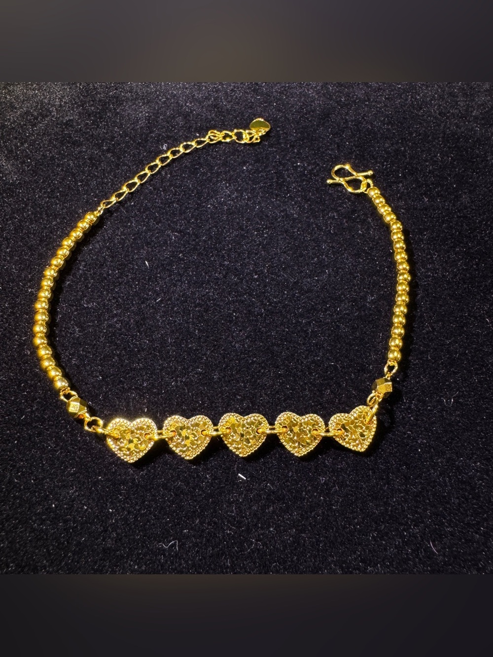 Gold Heart Link Bracelet - Women Jewelry